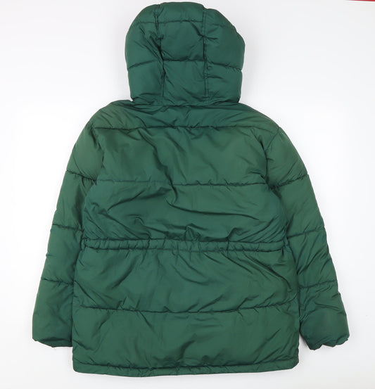 Hollister Women's Green Puffer Jacket M