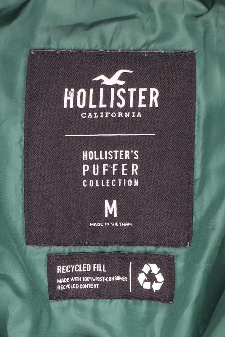 Hollister Women's Green Puffer Jacket M