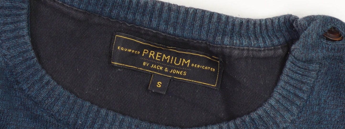 Jack & Jones Men's Blue Wool Pullover Jumper S