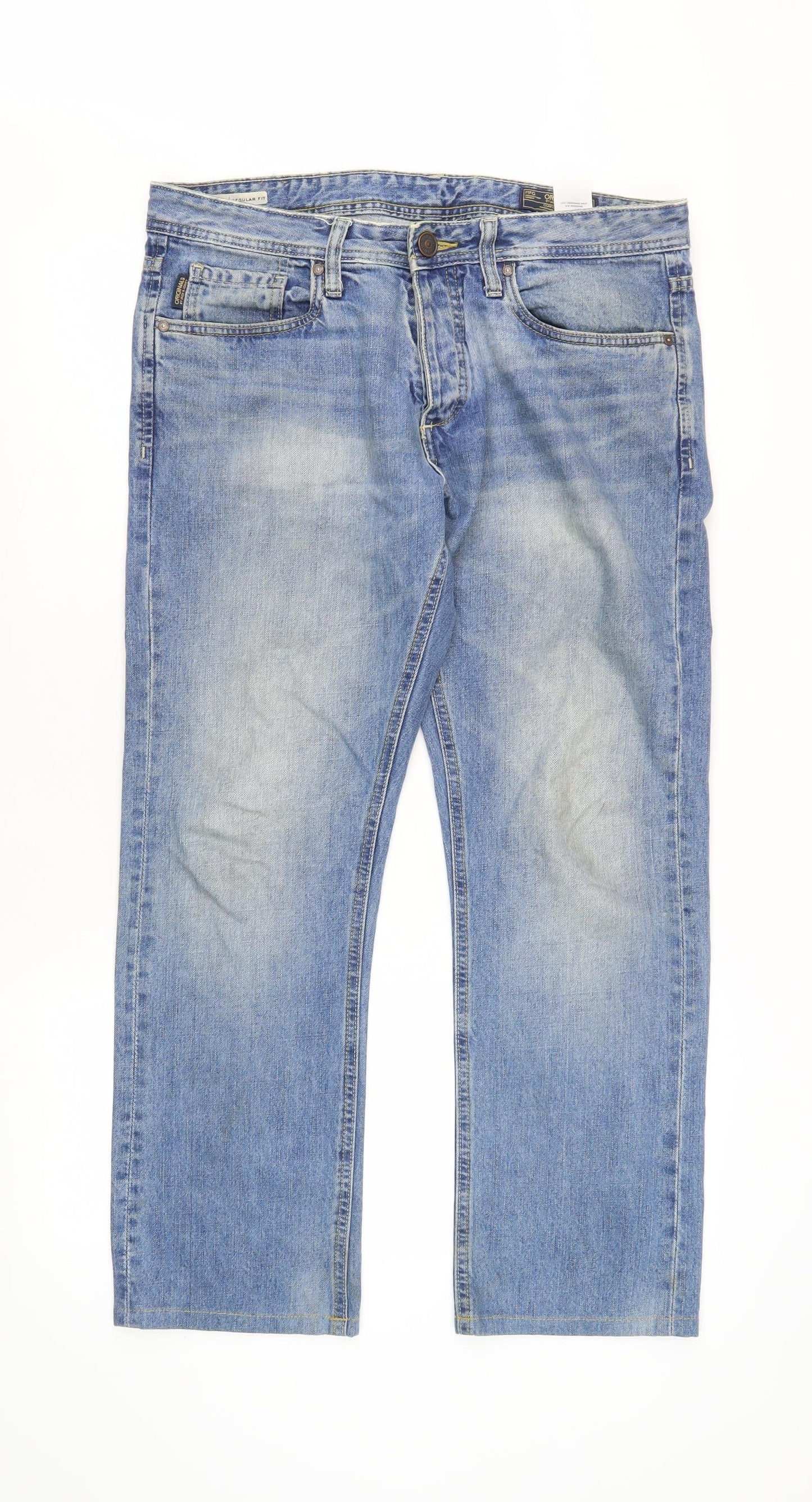 Jack & Jones Men's Blue Clark Straight Jeans 34/32