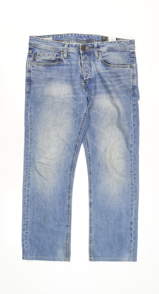 Jack & Jones Men's Blue Clark Straight Jeans 34/32