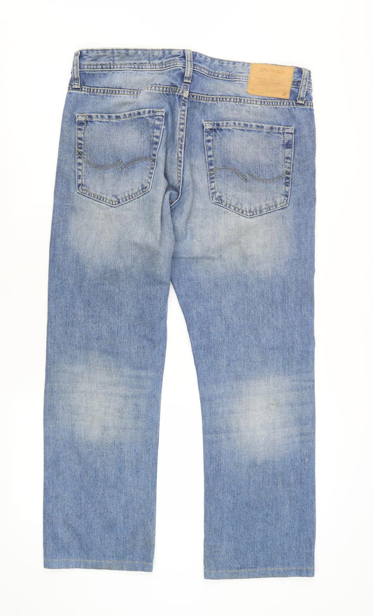 Jack & Jones Men's Blue Clark Straight Jeans 34/32