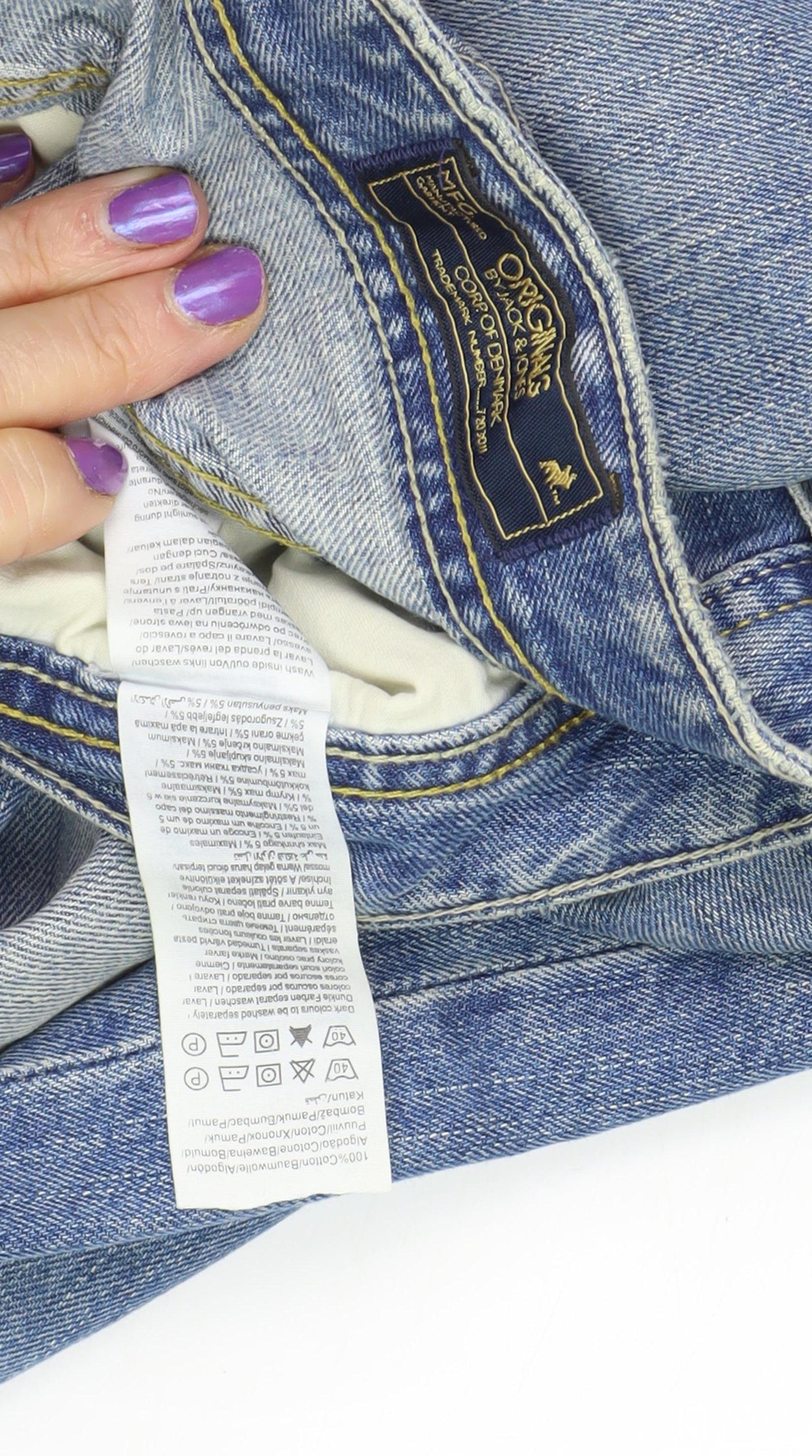 Jack & Jones Men's Blue Clark Straight Jeans 34/32