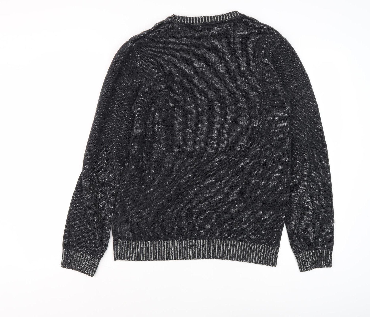 Jack & Jones Men's Black Pullover Jumper, Regular Fit