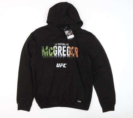 UFC Men's Black Pullover Hoodie S Sports Logo
