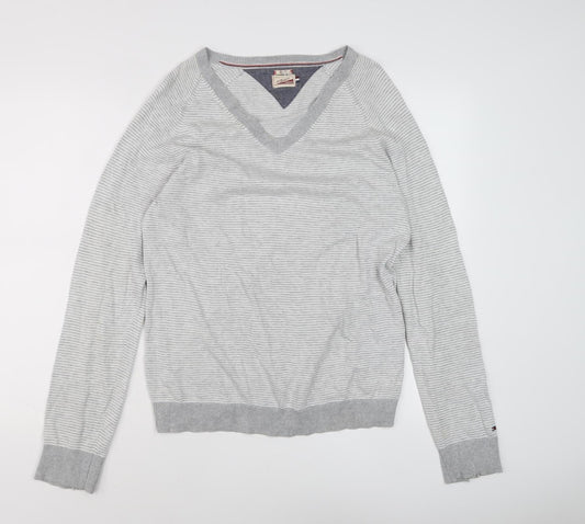 Tommy Hilfiger Women's Grey V-Neck Pullover Jumper, S