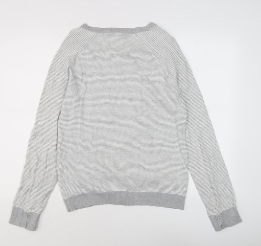 Tommy Hilfiger Women's Grey V-Neck Pullover Jumper, S