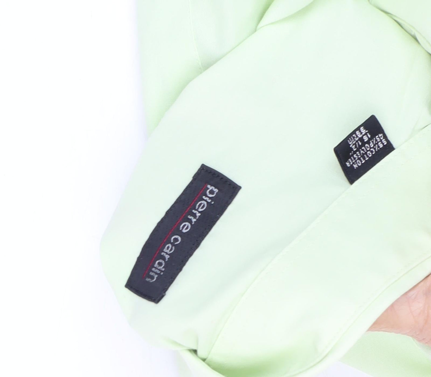 Pierre Cardin Men's Green Dress Shirt, 17, New