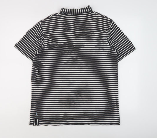 Jasper Conran Men's Black Striped Polo, Size L