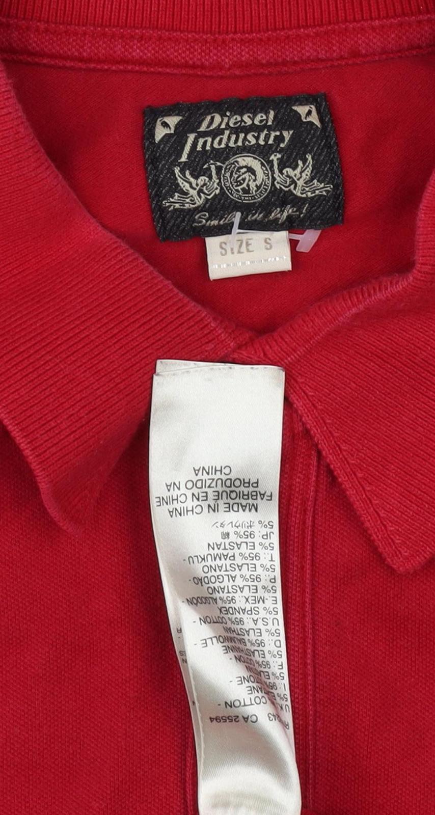 Diesel Men's Red Polo Shirt Size S