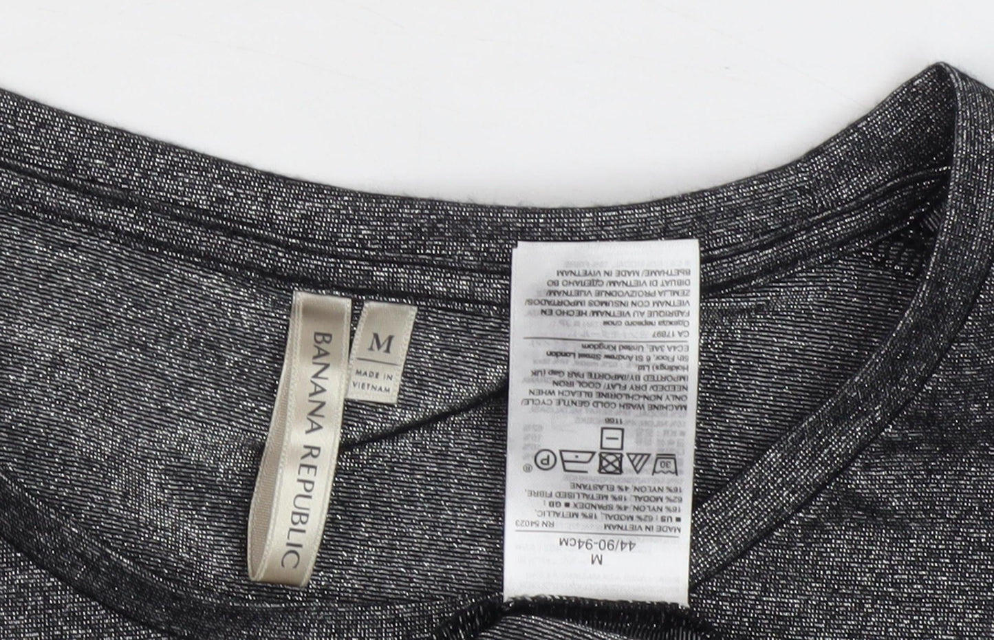 Banana Republic Women's Grey Jersey Top, Size M, Crew Neck