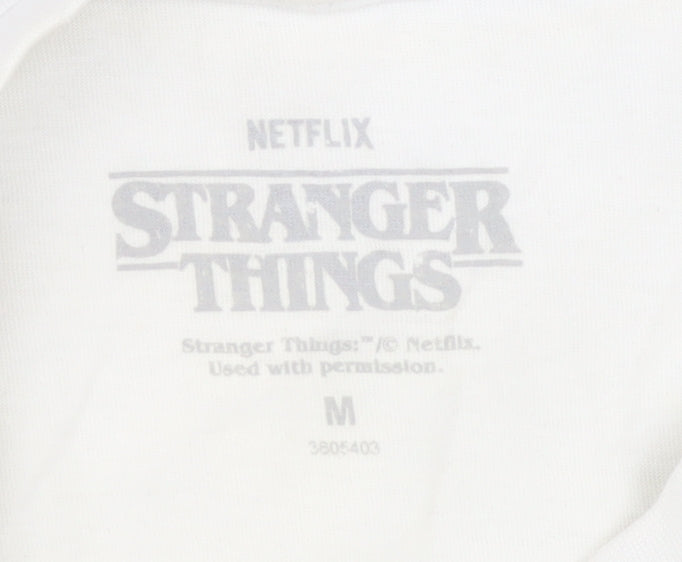 Netflix Stranger Things White T-Shirt M Unisex Casual