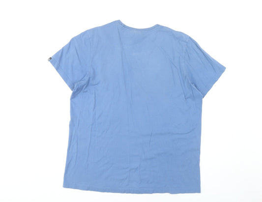 Adidas Men's Blue Graphic Print T-Shirt, Medium