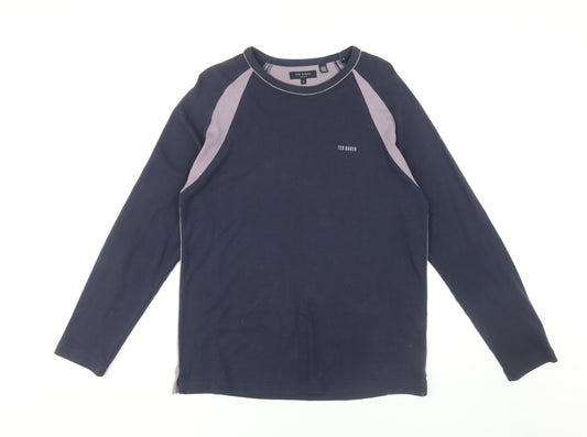 Ted Baker Men's Blue Crew Neck Long Sleeve T-Shirt M