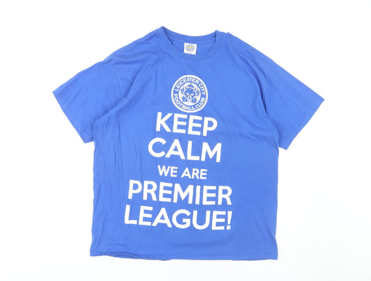 Leicester City FC Men's Blue XL Cotton T-Shirt