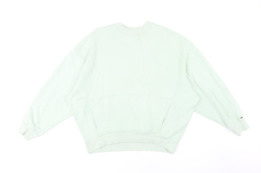 Tommy Jeans Women's Green Pullover Sweatshirt Size S