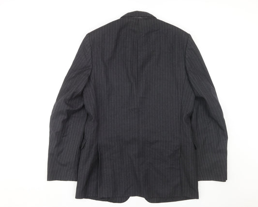 Dunn & Co Men's Grey Long Wool Blazer 40L Striped