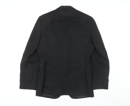 Moss Esq. Men's Black Suit Jacket, Size 38, Regular Fit