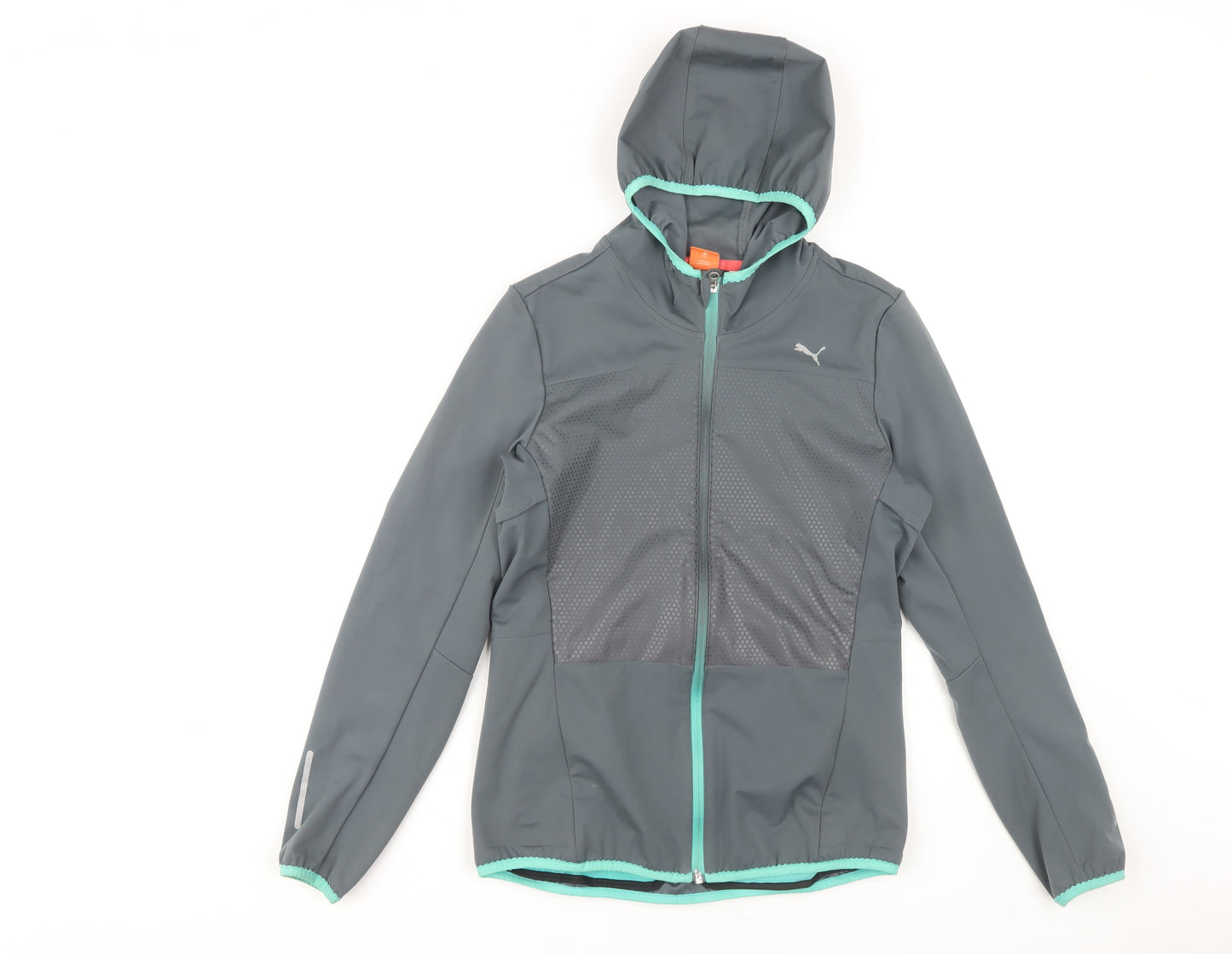 Puma Women's Grey Windbreaker Jacket Size 8