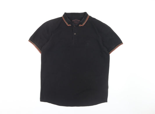 Firetrap Men's Black Short Sleeve Polo Shirt