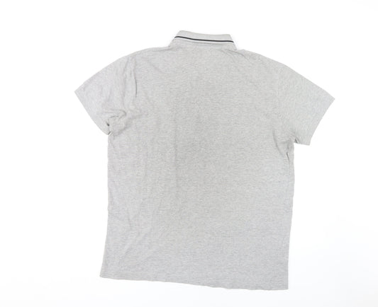 Jack & Jones Men's Grey XL Cotton Polo Shirt