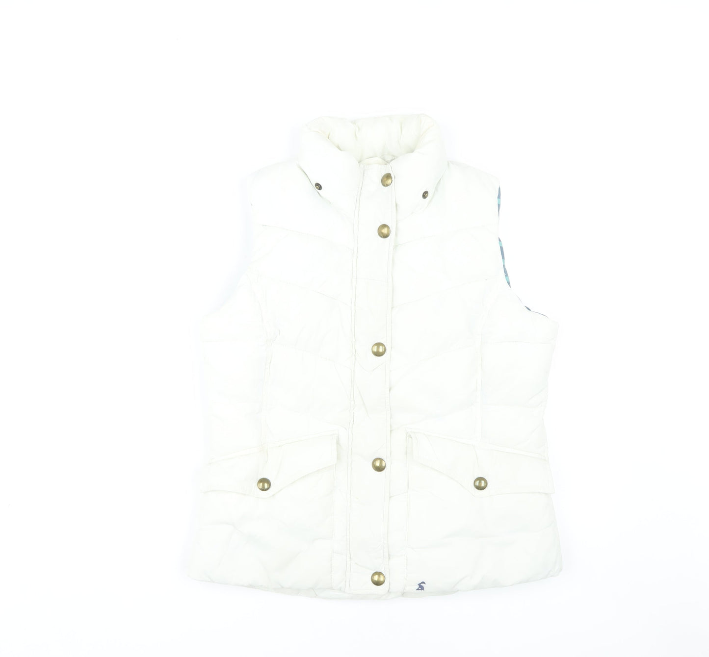 Joules White Puffer Waistcoat Women M Classic Style
