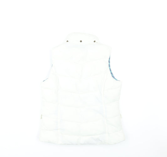 Joules White Puffer Waistcoat Women M Classic Style