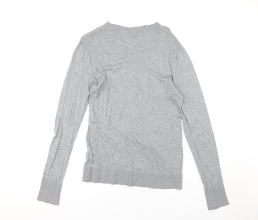 Armani Exchange Men's Grey V-Neck Pullover Jumper S