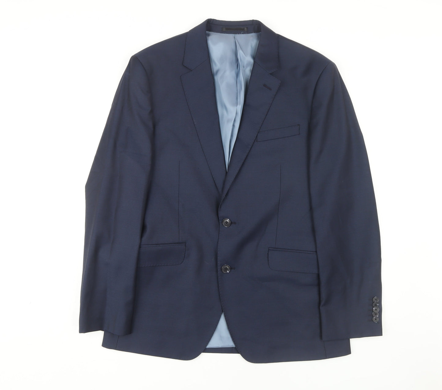 T.M.Lewin Men's Blue Blazer 38R Regular Fit Wool