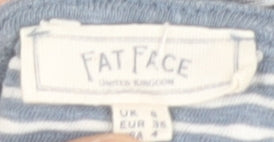 Fat Face Women’s Blue Striped T-Shirt, Size S, Cotton