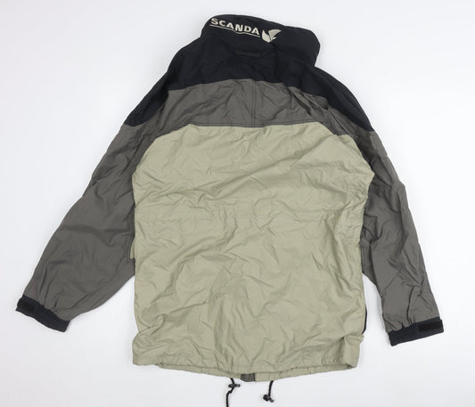 Scanda Men's Grey Hooded Windproof Jacket