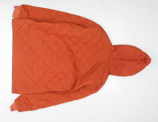 Pepe Jeans Men's Orange Quilted Hooded Jacket L