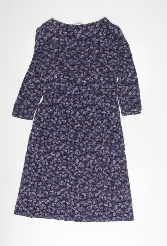 White Stuff Women's Blue Floral Dress, Size 12