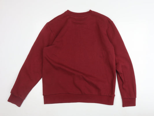 Fila Men's Red Logo Graphic Pullover Sweatshirt L