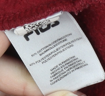 Fila Men's Red Logo Graphic Pullover Sweatshirt L