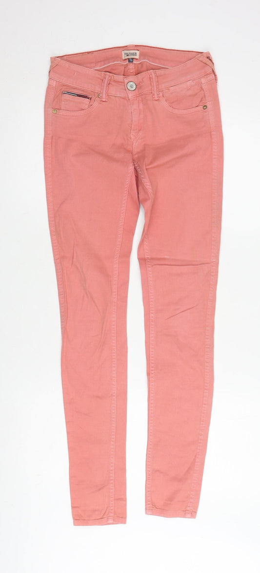Additional front view of Hilfiger Denim Women's Pink Skinny Jeans, size 25