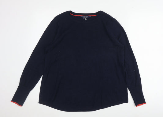 Joules Women's Blue Pullover Jumper, Size 12, Crew Neck