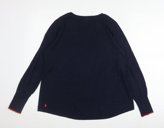 Joules Women's Blue Pullover Jumper, Size 12, Crew Neck