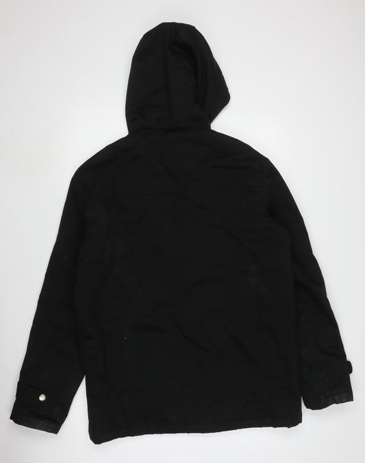 Jack & Jones Men's Black Parka Jacket, L, Hooded Autumn/Winter