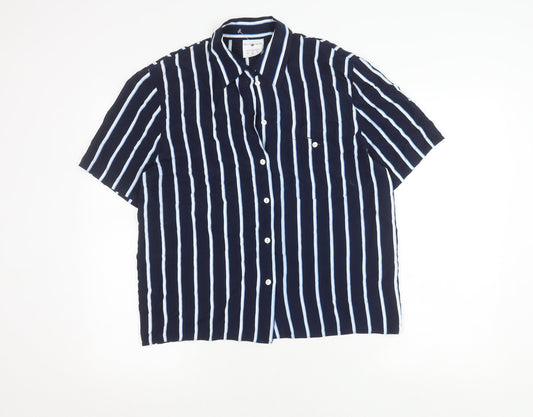 Womens UK Size 14 Alexon Blue Viscose Button-Up
