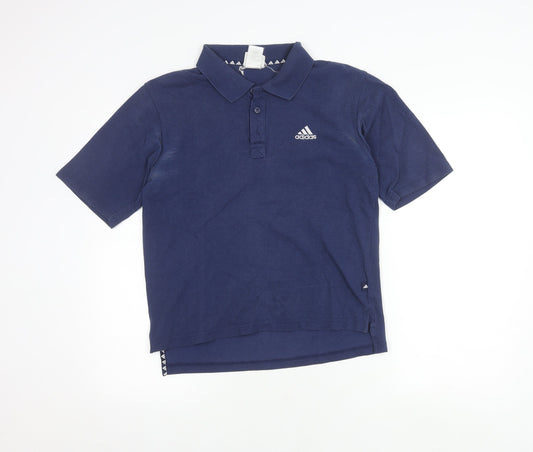 Additional front view of Adidas Men's Blue Polo Shirt, size S, - Classic Sporty Style