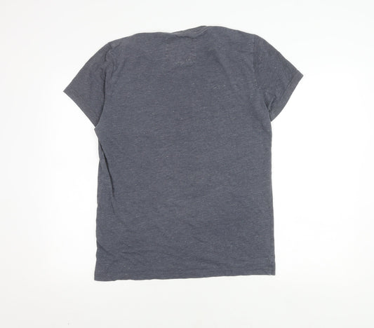 Jack Wills Men's Grey T-Shirt M Crew Neck Logo Accent