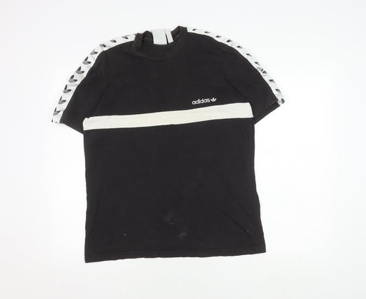 Mens UK Size M adidas Black Cotton T-Shirt