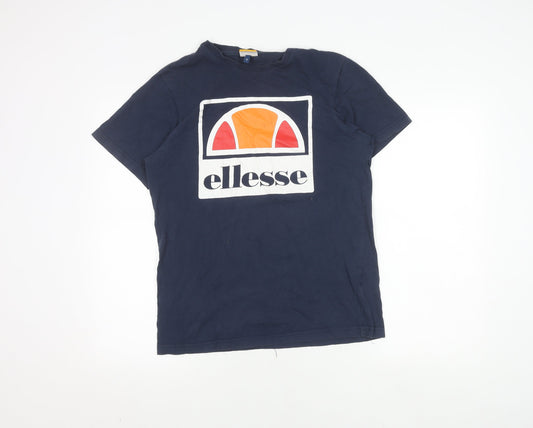 Additional front view of Ellesse Men's Blue Graphic T-Shirt, size S