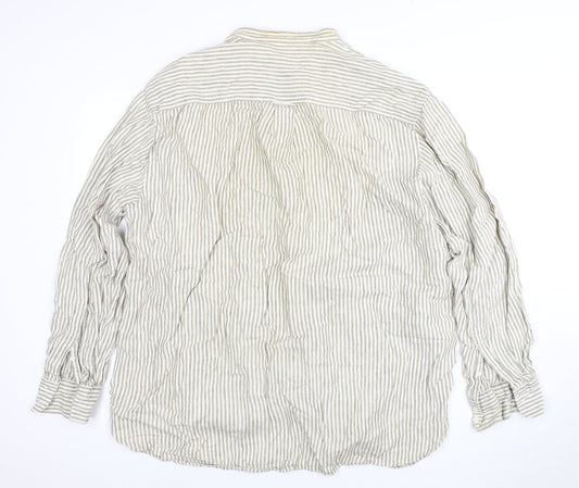 Boden Women’s Beige Striped Linen Blouse XXL