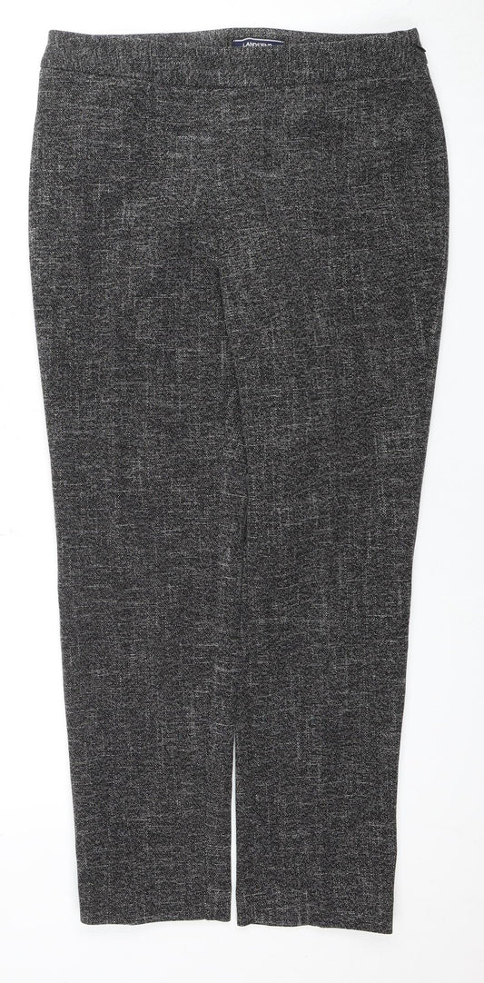 Lands' End Women's Grey Slim Leg Trousers Size 12