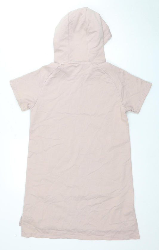 Gymshark Women's Beige Short Sleeve Tunic Hoodie S