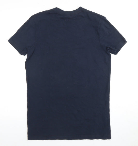 Hollister Men's Blue Christmas Graphic T-Shirt S