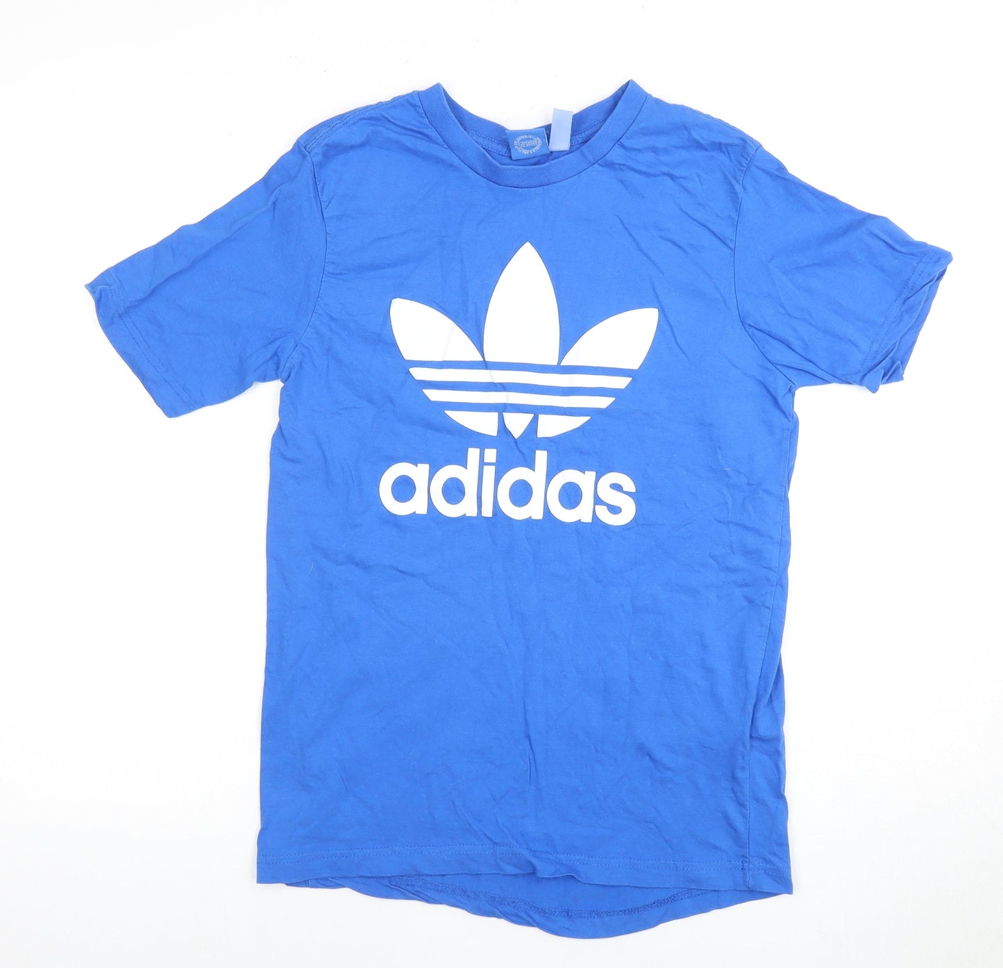 Adidas Men's Blue Crew Neck Logo T-Shirt, Size M, Graphic