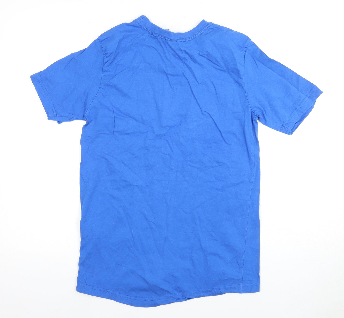 Adidas Men's Blue Crew Neck Logo T-Shirt, Size M, Graphic